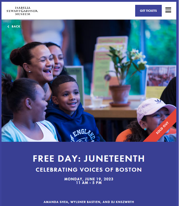 juneteenth gardner museum flyer