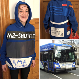 winsor student with shuttle costume